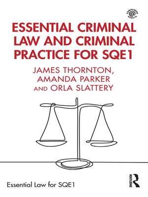cover image of Essential Criminal Law and Criminal Practice for SQE1